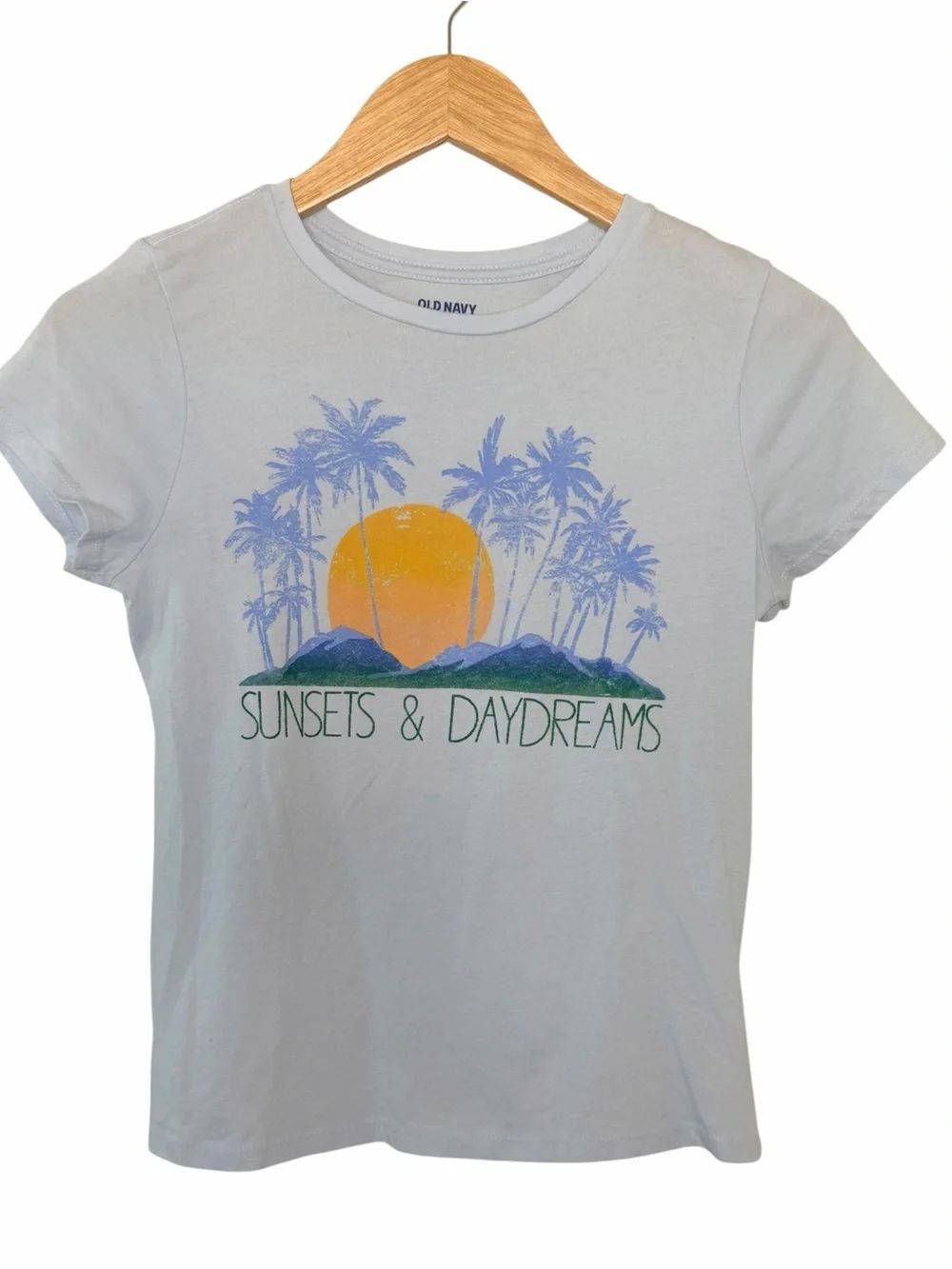 Old Navy 'Sunsets & Daydreams' girls’ Graphic Tee light Blue size xlarge
